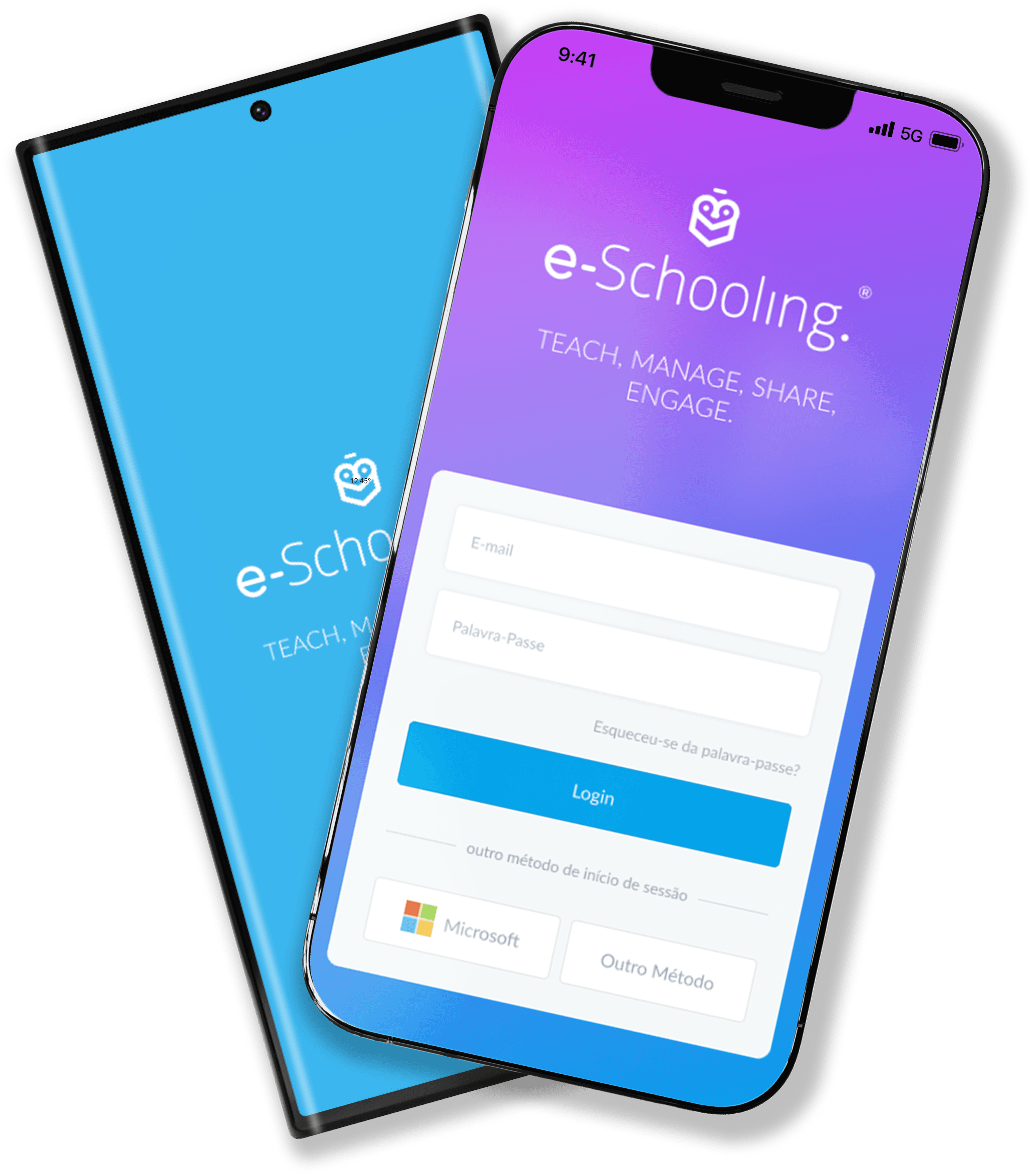 Notebook exibindo uma tela do sistema de gestão e-Schooling